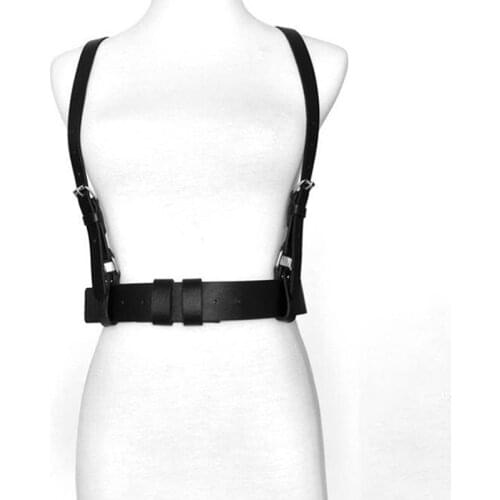 2020 Sexy Harness Bondage Belts PU Leather Women Slim Body Punk Cage Shoulder Wraped Waist Belt Straps Suspenders Belt