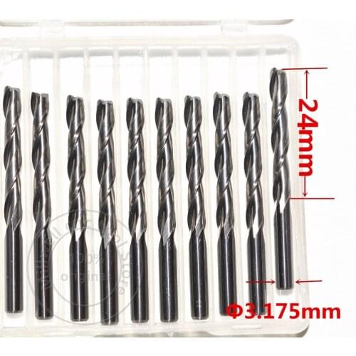 3.175mm*24mm,Freeshipping,CNC wood tool,carbide End Mill,woodworking insert router bit,2 flute up cut end mill,MDF,PVC,Acrylic