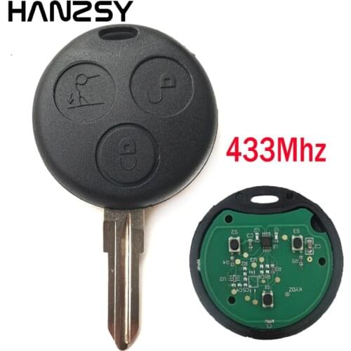 3 Buttons Car Remote Key For Mercedes Benz Smart Fortwo 450 Forfour 451 Roadstar 433Mhz Uncut Blade