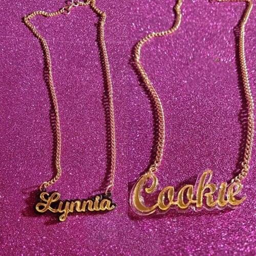 3UMeter 2020 New Custom Acrylic Pendant Necklace Women Custom Name Necklace Hip Hop Personalized Name Necklace Gift Dropshipping