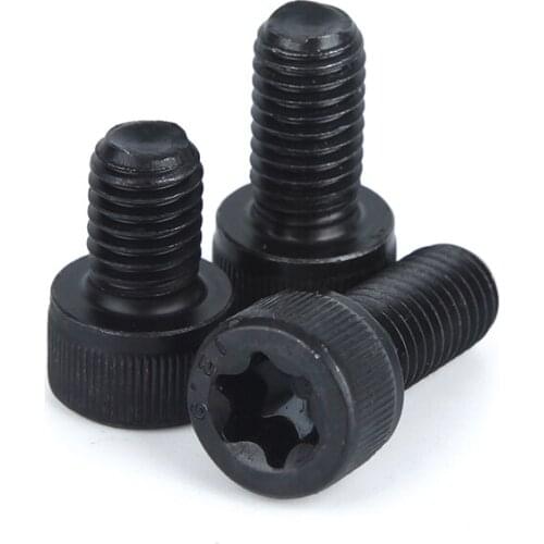 5pcs M8 black carbon steel security screw anti-theft machine screws cylinder head bolt lamp fitting bolts 12-35mm length
