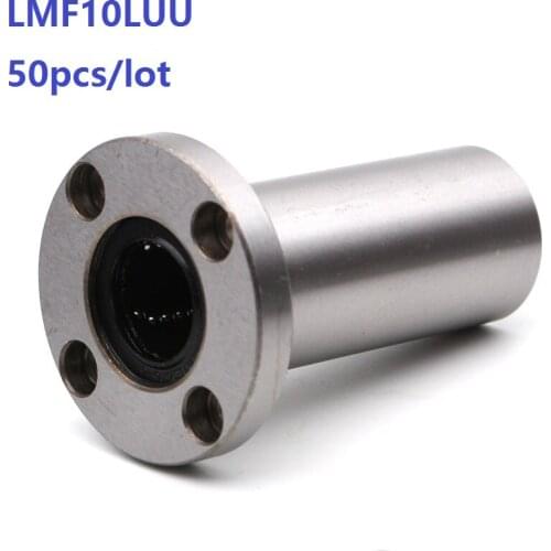 50pcs/lot LMF10LUU Long Type Round Flange Linear Bushing linear Bearing for linear shaft CNC 3D printer