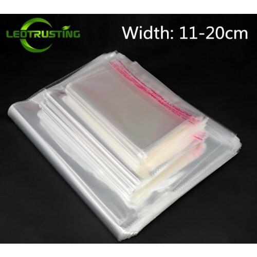 Leotrusting 500pcs 6-10cm Width Small Clear Resealable OPP Adhesive Bag Transparent Poly Packaging Bag Self Plastic Gift Bag