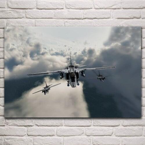 Combat aircraft F 14 tomcat fighters air force military fanart living room home wall art decor wood frame fabric poster KN869