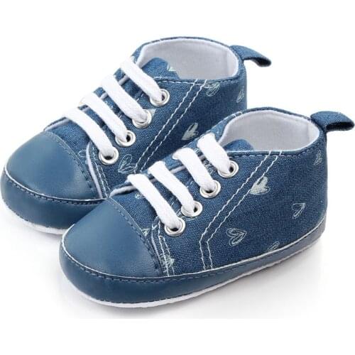 Baby Boys Girls Breathable Heart Print Anti-Slip Shoes Sneakers Soft Soled First Walkers 2021