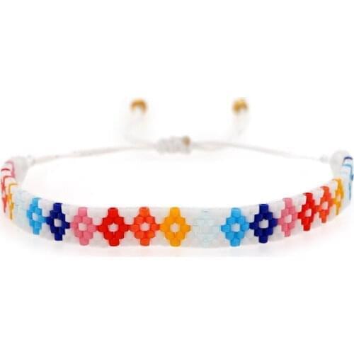 Go2boho Boho Summer Miyuki Bracelets Girl Friendship Gift Colorful Flower Pattern Pulsera Beads Woven Bracelet For Women Jewelry