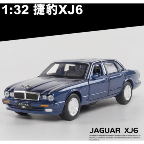 1: 32 Simulation Jaguar XJ6 Car Alloy Toy Car Model Ornaments Children Boy Birthday New Year Christmas Gift Blue