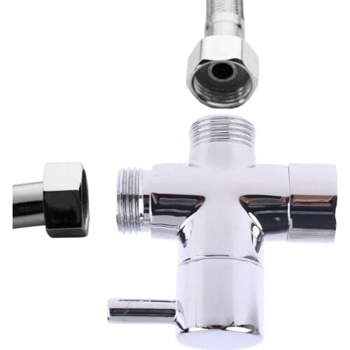 Brass G1/2" T-adapter 3 Ways Valve Shower Diverter Water Separator Toilet