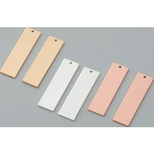 32*9mm Brass Rectangular Stamping Strip Blank Pendant Label Charm DIY Necklace Jewelry Accessories