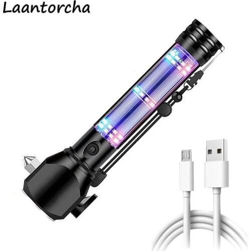 High power led flashlights Multifunction USB Rechargeable Powerful flashlight Ultra Bright torch LED Camping Torch Flashlight