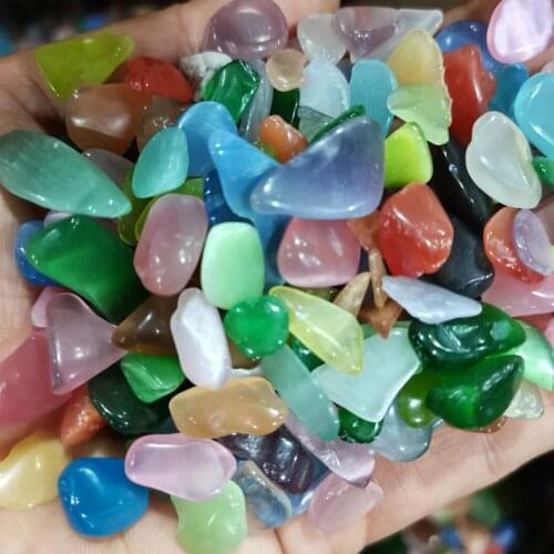 Natural Stone Crystal Mineral Synthetic Cats Eye Gravel Home Decoration DIY Wheel Pulse Healing Crafts