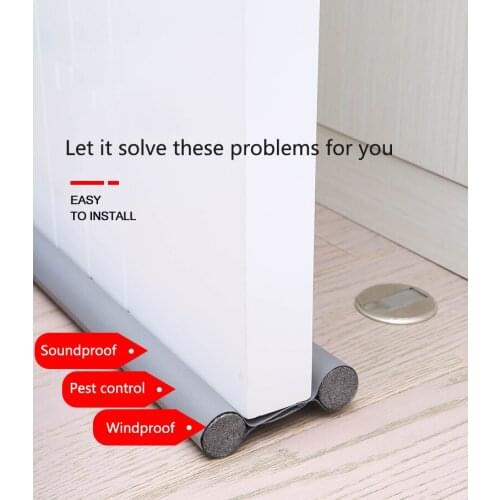 Door Flap Door Bottom Seal Anti-Collision Cuttable Adhesive Leather Bra Detachable Windproof Prevent Bug Under Sofa Stripe