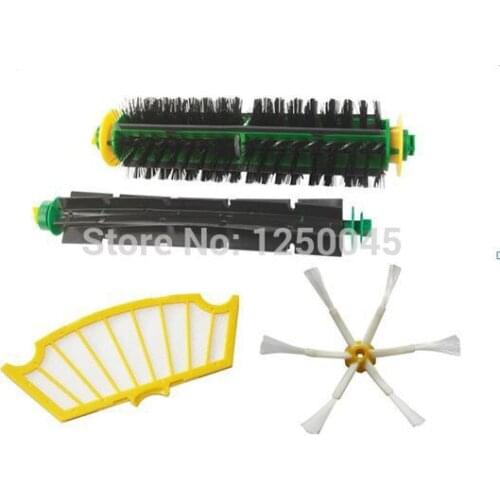 New Flexible Beater Bristle Side Brush Filter Mini Kit 6 Armed for iRobot Roomba 500 Series Free Shipping
