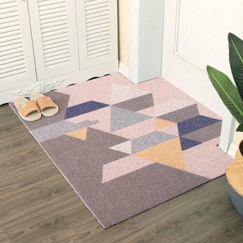 Hallway Doormat PVC Silk Loop Anti-slip Mats Carpet Can Be Cut Dust-proof Entrance Doormat Modern Style Home Decor Mats Carpet