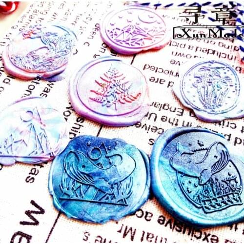 Plant seal whale mushroom Fern leaf Mountain Whale mushroom fern leaf moon deep sea elk Paint seal wax stamp wax sealing stamp