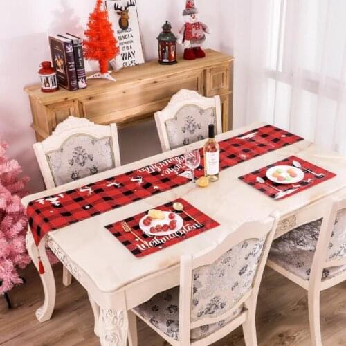 Christmas Table Runner Cloth dining table mat coffee tea table tablecloth Placemat bar restaurant decoration home decor