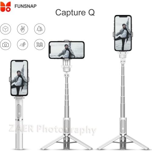 FUNSNAP Capture Q Selfie Stick For iOS Android Smartphone Gimbal Stabilizer Bluetooth tripod Pocket Extension Handle For Traval