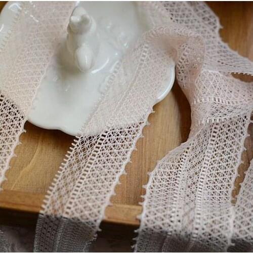 10 Meters 32mm Width Light Pink Elastic Lace Trim Elastic Lace Fabric Free Shipping