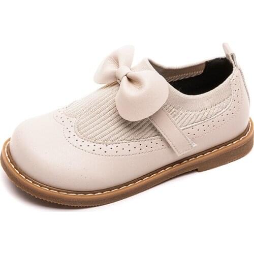 CMSOLO Kids Leather Shoes Princess Baby Girls Fashion New Classic Shoe Anti-Slip Bow-Knot Leather Shoes Cute Girls