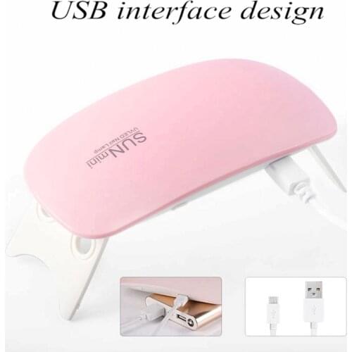 6W Nail Dryer Machine UV LED Lamp Portable Micro USB Cable Home Use Nail UV Gel Varnish Dryer 6 LED Lamp Nail Art Tools