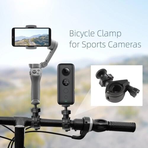Bicycle Clamp Mount Holder Clip Sports Camera Safety Lock for POCKET 2/FIMI PALM 2/OM 4/Insta360 One X2 / X / OSMO Mobile 2 / 3