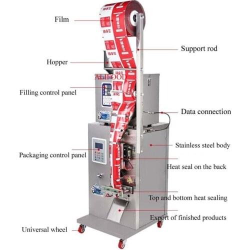 110V 220V Vertical Automatic Tea Multifunction Packaging Machine Condiment Granule Powder Bag Packaging Machine