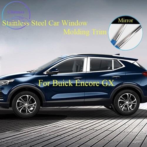 Car Window Center Mid Pillar Bright Strip for Buick Encore GX Stainless Steel Bar Car Window Molding Trim Decoration Accessory