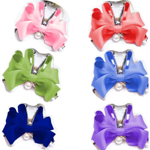 2021 New Hair Claws Sweet Hairpin Cute Ribbon Bow Imitation Pearl Banana Hair Clip Women Fashion Hair Accessories