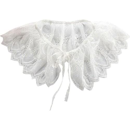 Fashion Bandage Lace Women Blouse Fake False Collar Doll Collar Clothes Shirt Detachable Collars Shirt Apparel Accessories