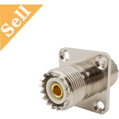 1Pcs 4 Hole Flange Panel Mount UHF SO239 Female to SO-239 PL259 Female Coax Coaxial Connector For Antennas Wireless LAN Devices