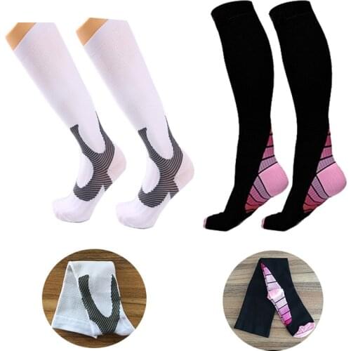 2 Pair Outdoor Running Compression Socks Stockings Men Women Speed Up Recovery Athletic Wear Cycling Travel Nurse Long Sock