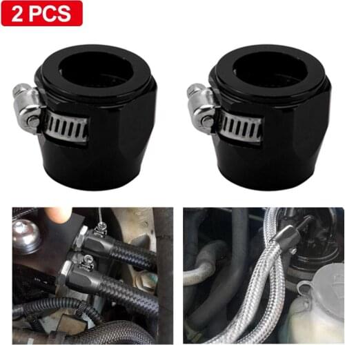 2PC Hex Hose Finisher Clamp with Screw Band Hose End Cover Fitting 4 6 8 10 12AN Hose Clamps Hose Accessories
