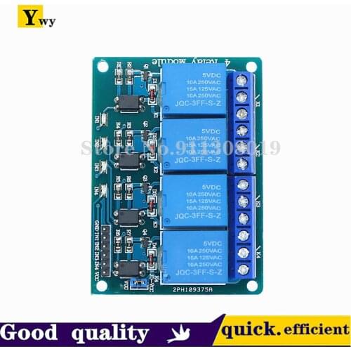 4-way relay, extended version, 5V with optocoupler isolation, support AVR/51/PIC microcontroller, four-way