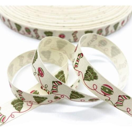 5Yards 15mm Cotton Ribbon Black and white pattern Printed Cotton Ribbons For Wedding Christmas Decoration DIY Sewing Fabric #06