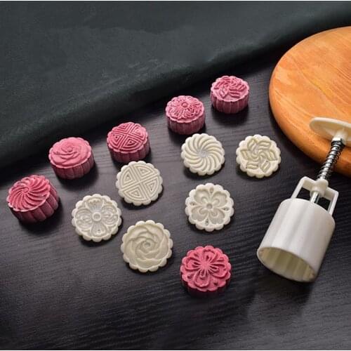50g 75g 100g 63g all kinds of Mooncake Mold Mooncake Tools Plastic Pastry Cake Plungers Hand Press Mooncake Mould Baking Tool