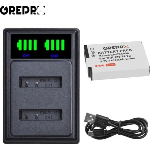 EN-EL12 Battery and Charger for Nikon Coolpix S9500 AW110 S9100 S8000 S9300 S9900 S8200 S8100 AW120 AW100 P300 s9000 S6150