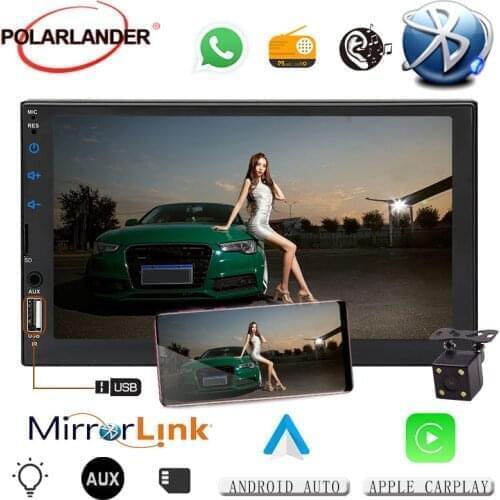 For CarPlay IOS Mirror Link Blutooth Carplay Touch screen 7" Android Multimedia MP5 Player Car Stereo IOS Autoradio Car Radio