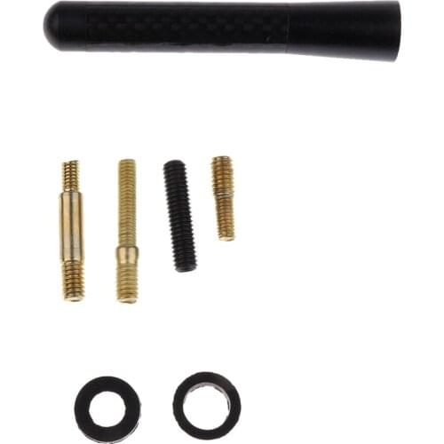 Car Aluminum Alloy Carbon Fiber Style Screw-on Decorative Antenna 8cm