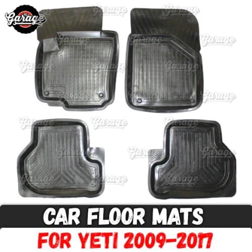 Car floor mats case for Skoda Yeti 2009-2017 rubber 1 set / 4 pcs or 2 pcs accessories protect of carpet decoration