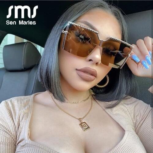 Oversized Square Sunglasses Women 2021 Luxury Brand Designer Glasses Men Vintage Big Frame Sunglasses Men Gafas Shade UV400