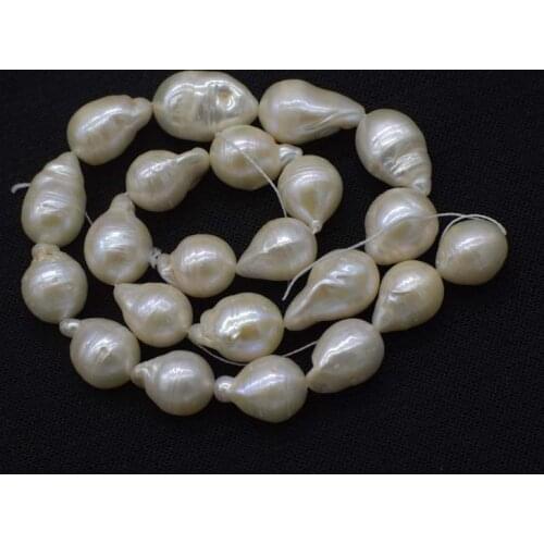 Loose beads white baroque drop freshwater keshi pearl 15*18-24mm 14" for DIY jewelry making FPPJ wholesale beads nature