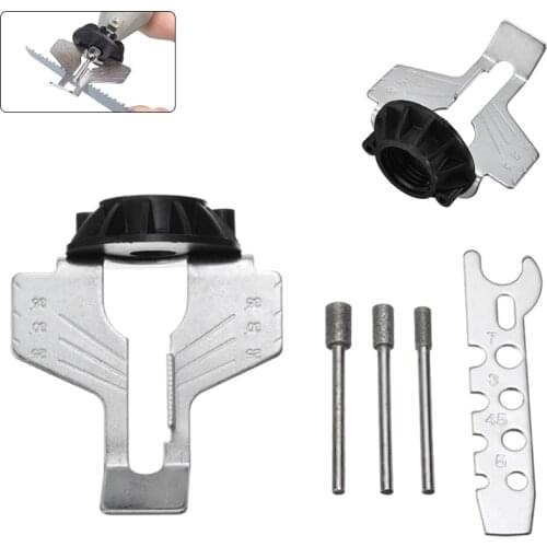 Chain Saw Sharpening Attachment Rotary Power Drill Hand Sharpener Adapter Tool Replacement Parts With Polishing Tool and Ruler