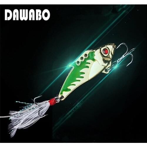 DAWOBO 6 color 1PCS 5cm 10g metal sequins iron simulation bait culter perch bionic false bait lures 6 Hooks 3D Fishing Accessory