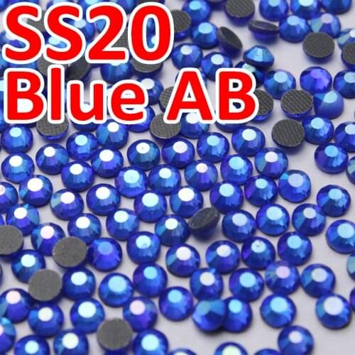 DMC hotfix rhinestone,color blue AB,Size ss20 (4.6-4.8mm) 1440pcs/bag/lot ,Flat back with glue