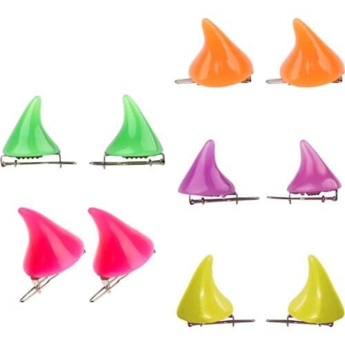 Devil Horn Hair Clip Ox Horn Barrette for Halloween Party Wear Hairpin Cosplay Props Theme Creative Photo Prop Costume