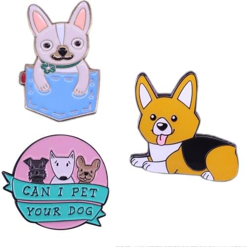 Cartoon dog enamel pin lovely puppy brooch perfect gift for friends family