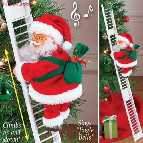 Playful bag 2020 Stair climbing Santa Claus action figure Christmas decorative gifts Christmas party Music toy Santa Claus AA01