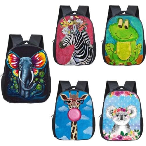 Kawaii Zebra Bear Alpaca Butterfly Backpack 12 inches Children BagTeenagers Boys Girls Bookbag Baby Toddler Bags Gift