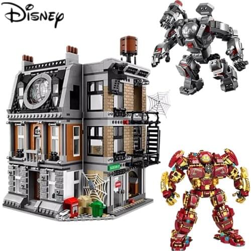 Disney Marvel Avengers Base Alliance Temple Building Block Toy Iron Man Boy Creative Child Gift Fun Game Building Block Toy