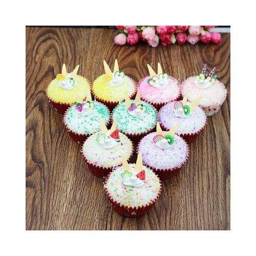 Creative PU simulation fruit cups pearl cream small cake fridge magnet Free shipping